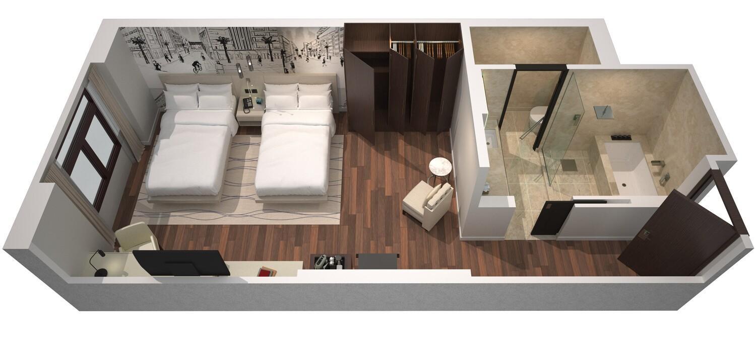 La Ville Hotel & Suites City Walk Dubai, Autograph Collection Экстерьер фото 3D rendering of a hotel room